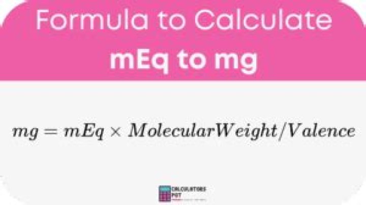 How do you calculate meq from mg