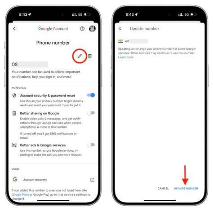 How to change phone number