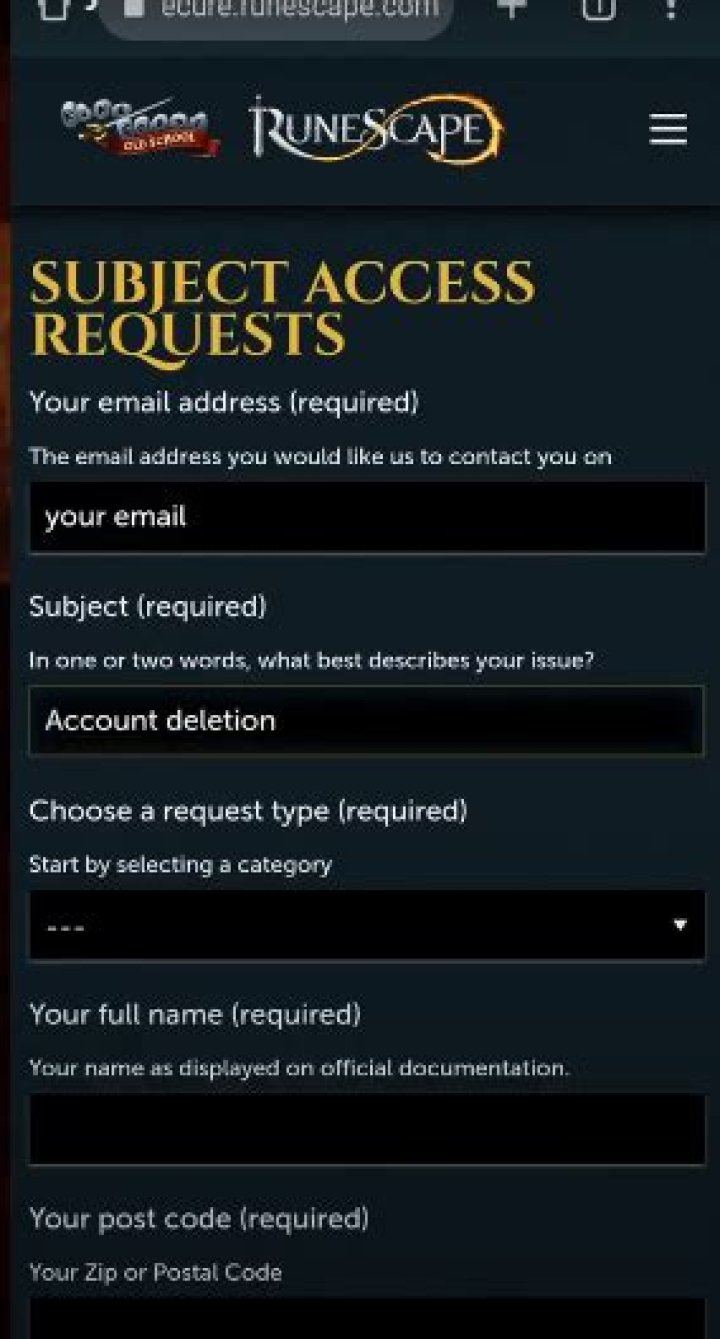 How to delete your RuneScape account