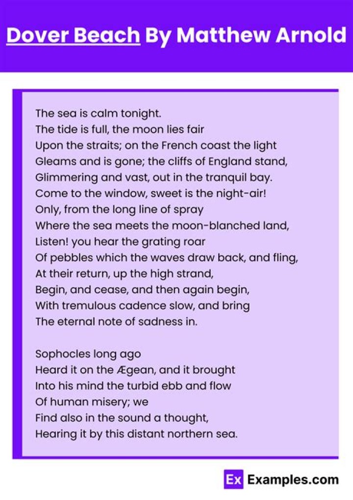 What is the main idea of the poem dover beach